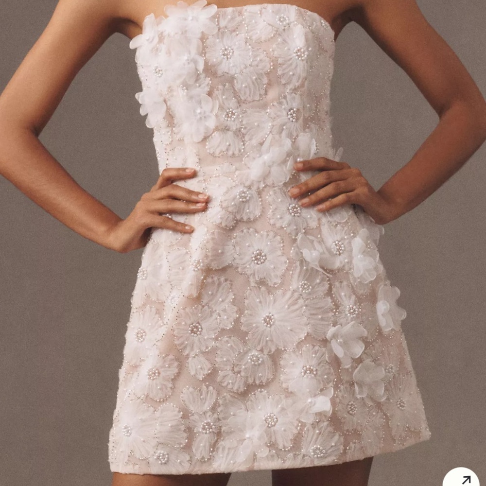 Elegant Strapless Floral Dress - Helsi Tory